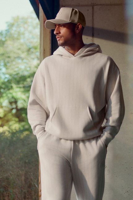 Pinstripe Hoodie - Bone Pinstripe