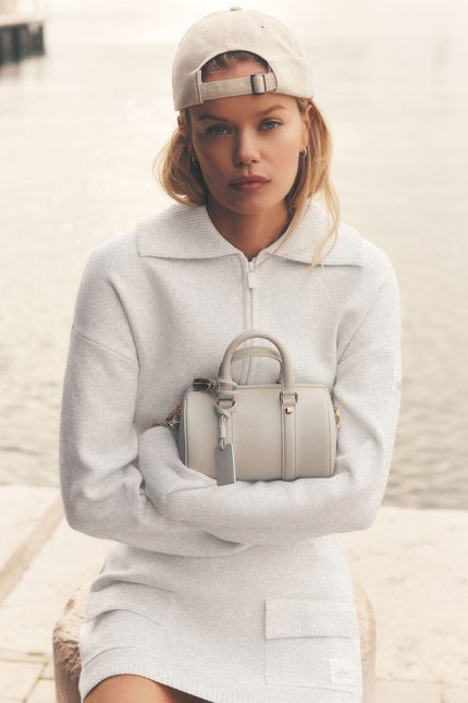 Scholar Knit Cropped Full Zip Jacket - White Heather