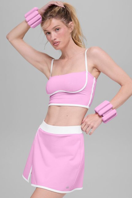 Airbrush Streamlined Bra Tank - Candy Heart Pink/White